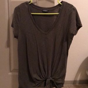 Express Small Olive Green Tie Shirt